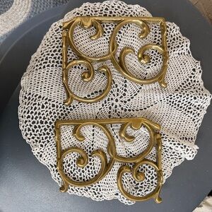 Vintage Brass Shelf Brackets